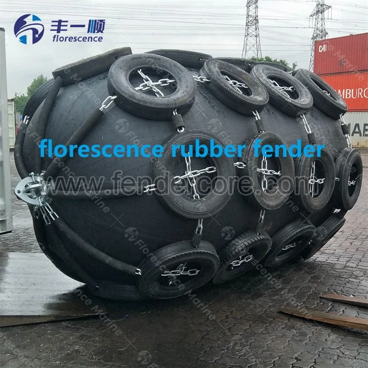 Marine Pneumatic Rubber Fender With Chain Nets Against Corrosion